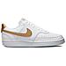 Court Vision Low Sneakers Pelle Bianco Oro Bianco 39 - Foto miniatura 1