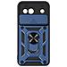 Cover Per Google Pixel 8a Anello Supporto Coprifotocamera Scorrevole, Blu Scuro - Foto miniatura 1