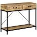 Tavolo Consolle Stile Vintage in Metallo e Legno con 2 Cassetti e Mensola, 100x35x76.5cm, Marrone - Foto miniatura 1