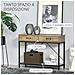 Tavolo Consolle Stile Vintage in Metallo e Legno con 2 Cassetti e Mensola, 100x35x76.5cm, Marrone - Foto miniatura 4