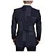Blazer Doppiopetto Patchwork Di Lana Blu - It48 - M - Foto miniatura 3