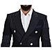 Blazer Doppiopetto Patchwork Di Lana Blu - It48 - M - Foto miniatura 4