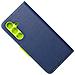 Custodia A Libro Fancy Book Cover Case Per Samsung Galaxy S24 Fe Navy-lime - Foto miniatura 3