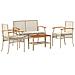 Set Divani da Giardino 4 pz con Cuscini in Polyrattan Beige - Foto miniatura 1