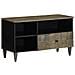 Mobile Porta Tv Nero 80x33x46 Cm In Legno Massello Di Mango - Foto miniatura 1