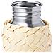Flacone Da 600 Ml. Alluminio Con Copertura In Paglia 7,2x7,2x21,3 Cm. Color Argento - Foto miniatura 4