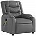Poltrona Massaggiante Reclinabile Grigia in Similpelle - Foto miniatura 3