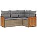 Set Divano da Giardino 4 pz con Cuscini Beige in Polyrattan - Foto miniatura 1
