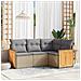Set Divano da Giardino 4 pz con Cuscini Beige in Polyrattan - Foto miniatura 2