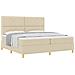 Letto con Rete e Materasso Panna 200x200 cm Tessuto - Foto miniatura 1