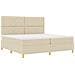 Letto con Rete e Materasso Panna 200x200 cm Tessuto - Foto miniatura 6