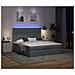 Struttura Letto Pouf con Materasso 160x200 cm in Tessuto - Foto miniatura 3