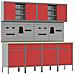 Set da lavoro di 10 pezzi con armadi e tavolo, ganci rossi in MDF e metallo - Foto miniatura 1