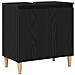Set di Mobili da Bagno in 3 Pezzi Rovere Nero Legno Ingegnierizzato - Foto miniatura 7