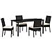 Set da Pranzo per Giardino 5 pcs Nero Poly Rattan - Foto miniatura 1