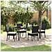Set da Pranzo per Giardino 5 pcs Nero Poly Rattan - Foto miniatura 2