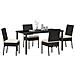 Set da Pranzo per Giardino 5 pcs Nero Poly Rattan - Foto miniatura 3