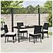 Set da Pranzo per Giardino 5 pcs Nero Poly Rattan - Foto miniatura 4