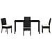 Set da Pranzo per Giardino 5 pcs Nero Poly Rattan - Foto miniatura 7