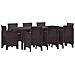 Set da Pranzo per Giardino 9 pcs Marrone Rattan Polt - Foto miniatura 1