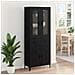 Credenza Rovere Nero 69,5 x 34 x 180 cm Legno multistrato - Foto miniatura 4