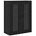 Credenza Rovere Nero 69,5 x 34 x 180 cm Legno multistrato - Foto miniatura 7