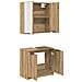 Set di Armadi da Bagno Rovere artigianale Legno multistrato - Foto miniatura 7