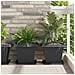 Vaso quadrato per fiori 24 pcs Nero 38 x 38 x 30 cm Plastica - Foto miniatura 2