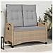 Panchina da giardino Beige e Grigio Chiaro 105 x 60 x 112 cm - Foto miniatura 2