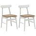 Sedia da pranzo 2 pcs Bianco e marrone Legno di gomma solido - Foto miniatura 1