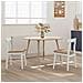 Sedia da pranzo 2 pcs Bianco e marrone Legno di gomma solido - Foto miniatura 3