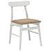 Sedia da pranzo 2 pcs Bianco e marrone Legno di gomma solido - Foto miniatura 4