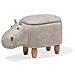 Pouf In Tessuto Similpelle Grigio Chiaro Hippo - Foto miniatura 7
