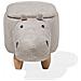 Pouf In Tessuto Similpelle Grigio Chiaro Hippo - Foto miniatura 14