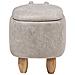 Pouf In Tessuto Similpelle Grigio Chiaro Hippo - Foto miniatura 17