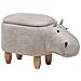 Pouf In Tessuto Similpelle Grigio Chiaro Hippo - Foto miniatura 18
