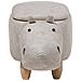 Pouf In Tessuto Similpelle Grigio Chiaro Hippo - Foto miniatura 20