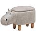 Pouf In Tessuto Similpelle Grigio Chiaro Hippo - Foto miniatura 1