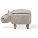 Pouf In Tessuto Similpelle Grigio Chiaro Hippo - Foto miniatura 5