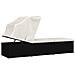 Lettino Prendisole Tettuccio e Cuscino Polyrattan Bianco Crema - Foto miniatura 4