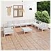 Set Divani Da Giardino 11 Pz Bianco In Legno Massello Di Pino - Foto miniatura 1