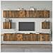 Set Di Mobili Porta Tv 6 Pz Rovere Fumo In Legno Multistrato - Foto miniatura 1