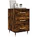 Comodino Rovere Fumo 40x40x66 Cm In Legno Multistrato - Foto miniatura 3