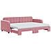 Divano Letto Estraibile Con Materassi Rosa 80x200 Cm Velluto - Foto miniatura 1