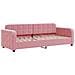 Divano Letto Estraibile Con Materassi Rosa 80x200 Cm Velluto - Foto miniatura 4