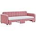 Divano Letto Estraibile Con Materassi Rosa 80x200 Cm Velluto - Foto miniatura 9