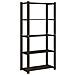 Scaffale A 5 Livelli Nero 80x38x170 Cm In Legno Di Pino - Foto miniatura 1