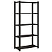 Scaffale A 5 Livelli Nero 80x38x170 Cm In Legno Di Pino - Foto miniatura 6