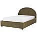 Letto Matrimoniale Bouclé Verde Oliva Con Contenitore 140 X 200 Cm Vaucluse - Foto miniatura 4