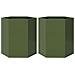 Fioriere da Giardino 2pz Verde Oliva Esagono 46x40x45cm Acciaio - Foto miniatura 1